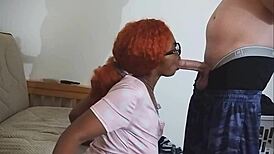 Rachelle Newmuis gags on cock in sloppy interracial facefuck