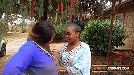 african milf lesbians kiss hot in public at the house party