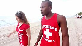 public blowjob lifeguard sucks dick on break 😎