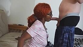 Rachelle Newmuis gags on cock in sloppy interracial facefuck