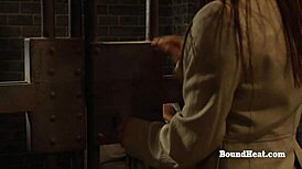 bondage femdom lesbian slave rubs pussy masturbates tits ass to explosive orgasm