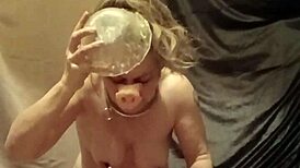 hey slave, bent over eating slop from the pig trough in this wild homemade session 😈🐷