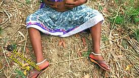 Bold indian couple pounds pussy hard outdoor in forest jungle nature fucking frenzy