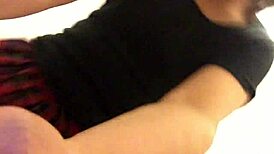 Specific shemale squats over toilet flashing dirty stained underwear close-up fetish view