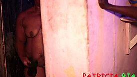 Horny Ebony BBW Catches Sneaky Voyeur Bathing Then Fucks Big Black Cock Doggystyle Creampie!