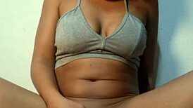 i cum twice rubbing clit hard with 18+ vibrator on wet pussy alone