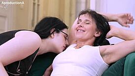 hairy armpit stepmom licks stepdaughter's pussy rimjob and squirting feet worship!