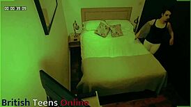 Voyeur couple sneaks steamy session in airbnb hideaway