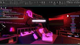 innocent white roblox teen tempts massive black cock monster