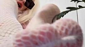 Fetish Feet Mistress Elza Koms Teases in Wet Lingerie and Panty Domination