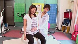 me and my japanese teen gf went crazy at the gym, dildo fingering anal ride huge cock!!