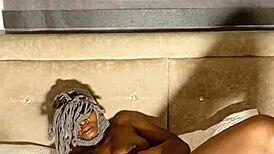 hotel caretaker feels so good fingering her soft wet curvy pussy in costume