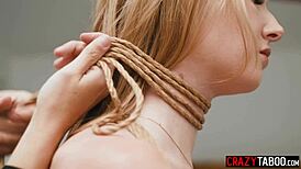 omg casey calvert and ashley lane's big ass bound in rough lesbian strapon game 😈🔥