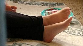 Candid Hidden Footage Captures Her Cute Feet Up Close