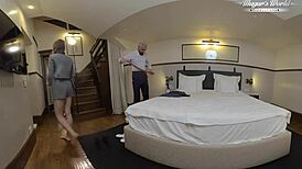 Amalia Davis fingers pussy and gives deepthroat blowjob before riding cock to orgasm