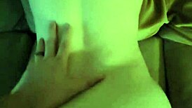 she starts gentle femdom on sofa but he creampies her wet pussy hard