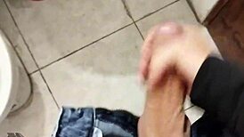skinny amateur shares new pov solo masturbation bathroom footage