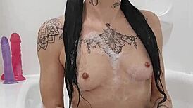 Emy Angel loves bath time