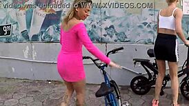 wanna see two hotties pedaling panty-free in the rain barbara alves?