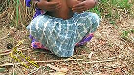 Bold indian couple pounds pussy hard outdoor in forest jungle nature fucking frenzy