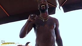 behind the scenes wet welcome back melysia endures first double penetration pee drink from two bbc monsters with big gape swallow