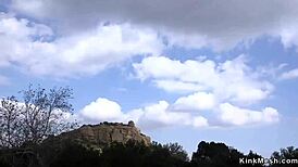 my huge natural tits slave bound outdoor anal fucked rough gagging