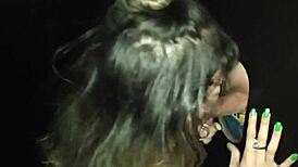 Glory Hole Latina Sucks Multiple Big Black Cocks Cum Bath