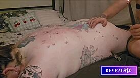 curvy babe's tight pussy drips from hot wax tit massage fetish