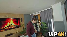 vip4k. hot blondies daruma rai and veronica leal spy play turns to rough foursome fuck