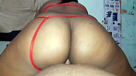 latina super perfect ass bounces hard on cock through red panties