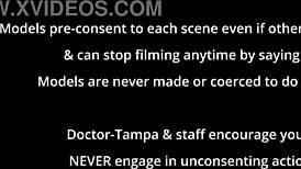 minnie rose helpless in backstage fetish play with toys and latex