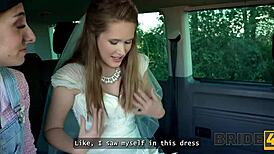 Want to see this slutty bride flash her perfect tits and pussy to wedding strangers?