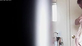 Blonde with massive boobs caught changing, what a sneaky peek