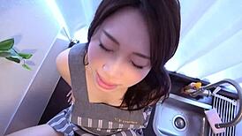 Cute OL Yui Fucked Raw In Naked Apron Till Squirting. Colleague Creampies Her Hard!