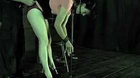 Juicy bound slut seduced into rough sucking and hardcore bondage sex