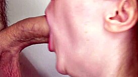 Redhead Teen Deepthroats Monster Cock and Begs Cum in Mouth