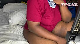 Horny Chubby Milf Fucks Gateman Doggystyle on Bed After Husband Calls