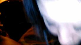 amateur beauty hints at nasty interracial blowjob pleasures in steamy encounter
