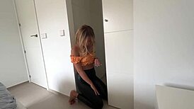 Teen begs for mouth stuffing after masturbation then takes hard fucking