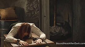 lesbian slave drops to knees, laps mistress's dripping pussy eagerly