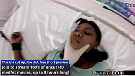 minnie rose helpless in backstage fetish play with toys and latex