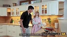 mature mommy4k brunette meets horny young dude and fucks him first time ever