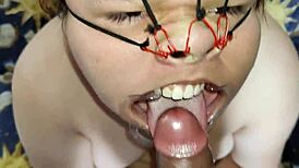 i pound her chubby face hard then blast cum right on her latina nose fetish