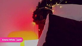 Gorgeous Blonde Emma Wilde Teases Shaved Pussy and Ass with Toys on Camster