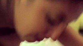 Latina prostitute films close-up oral blowjob after hiring fuck