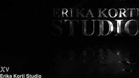 Princess Lili's big natural tits bounce in first triple anal from six big cocks creampie