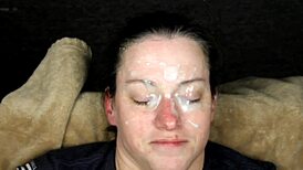 whoa dirtydees gets cum covered in her slave bukkake blowbang compilation 😈💦