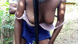 after fucking the village slay queen in the bush, she bent over for more doggystyle