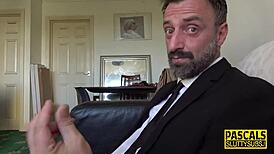 scottish sub chokes on master's rough deepthroat domination