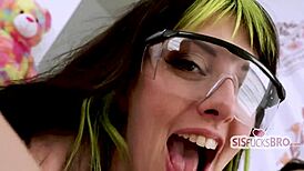 stepsisters caught fucking in science project cum compliance threesome